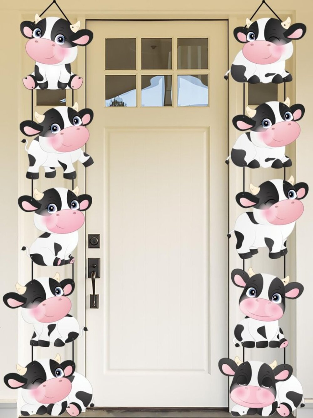 Cow Print Birthday Party Decorations Banner, Farm Animal Cow Print Party Supplie